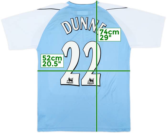 2006-07 Manchester City Home Shirt Dunne #22 - 8/10 - (L)