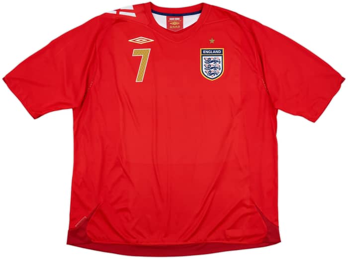 2006-08 England Away Shirt Beckham #7 - 9/10 - (3XL)