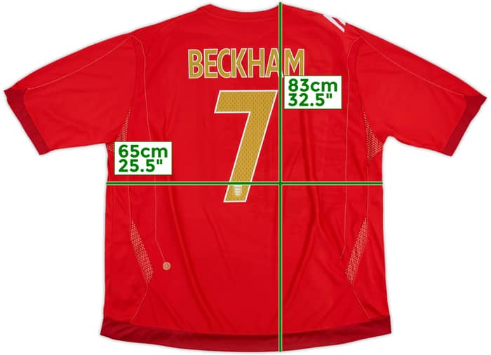2006-08 England Away Shirt Beckham #7 - 9/10 - (3XL)