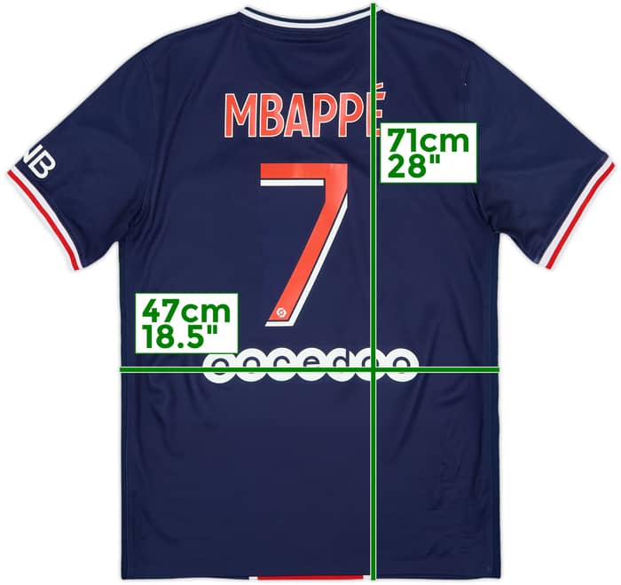 2020-21 Paris Saint-Germain Home Shirt Mbappe #7 - 10/10 - (S)