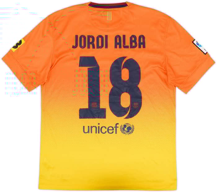 2012-13 Barcelona Away Shirt Jordi Alba #18 - 6/10 - (M)