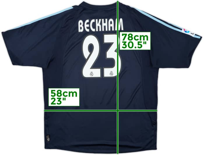 2003-04 Real Madrid Away Shirt Beckham #23 - 7/10 - (XL)
