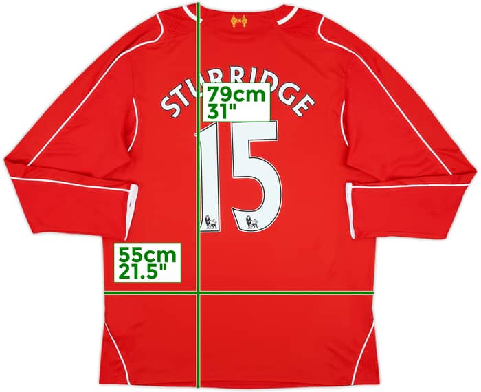 2014-15 Liverpool Home L/S Shirt Sturridge #15 - 7/10 - (XL)