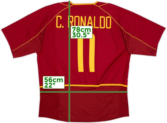 2002-04 Portugal Home Shirt C.Ronaldo #11 - 8/10 - (XL)