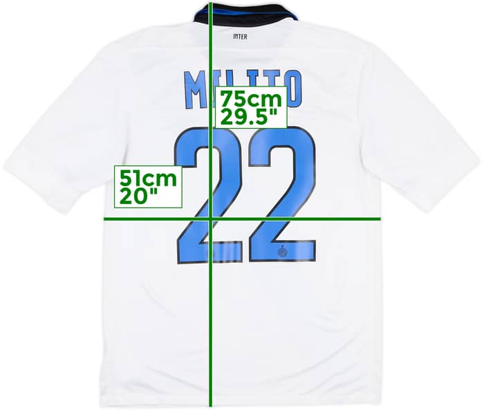 2011-12 Inter Milan Away Shirt Milito #22 - 7/10 - (M)
