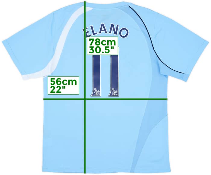 2008-09 Manchester City Home Shirt Elano #11 - 8/10 - (L)