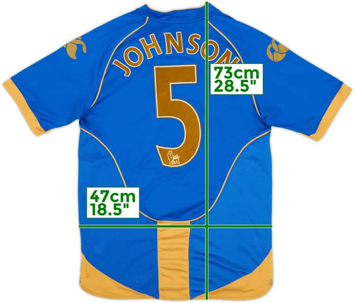2008-09 Portsmouth Home Shirt Johnson #5 - 8/10 - (M)