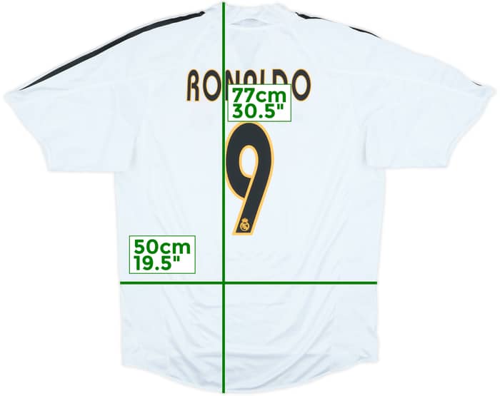 2004-05 Real Madrid Home Shirt Ronaldo #9 - 8/10 - (L)