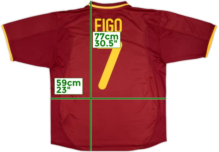 2000-02 Portugal Home Shirt Figo #7 - 7/10 - (XL)