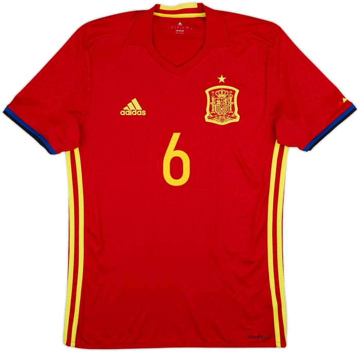 2016-17 Spain Home Shirt A. Iniesta #6 - 8/10 - (S)