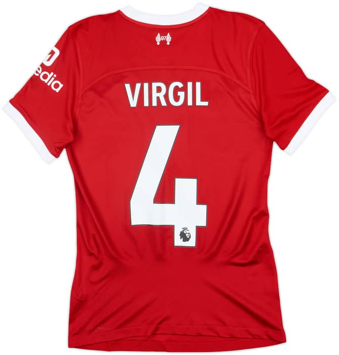 2023-24 Liverpool Authentic Home Shirt Virgil #4 - 9/10 - (S)