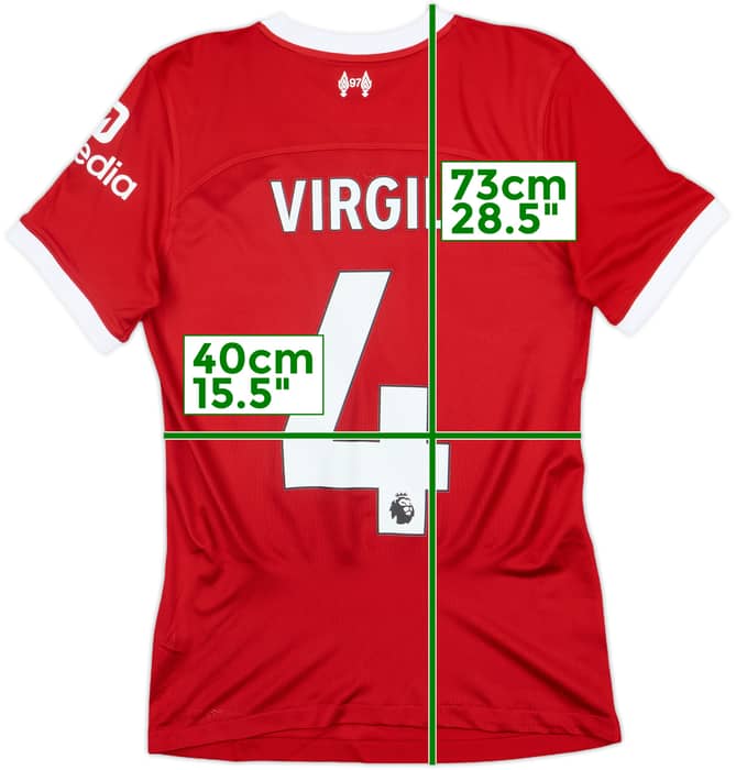 2023-24 Liverpool Authentic Home Shirt Virgil #4 - 9/10 - (S)