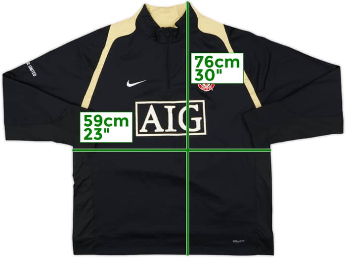 2007-08 Manchester United Nike 1/4 Zip Training Top - 8/10 - (XL)