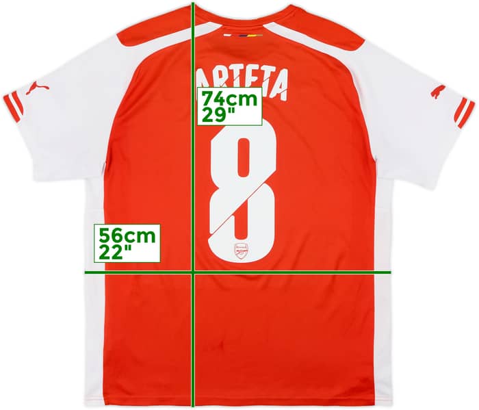 2014-15 Arsenal Home Shirt Arteta #8 - 7/10 - (L)