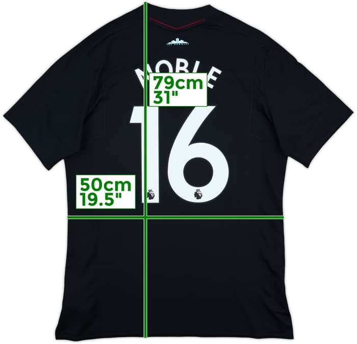 2017-18 West Ham Away Shirt Noble #16 - 9/10 - (L)