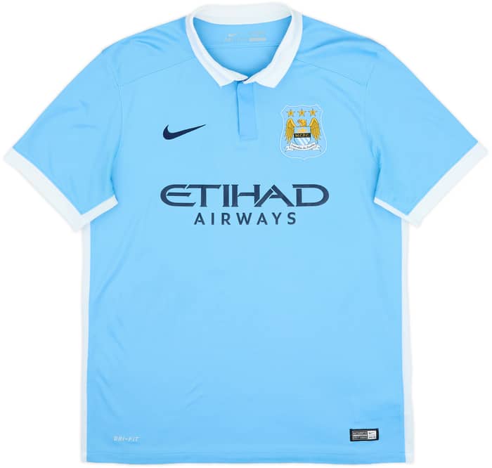 2015-16 Manchester City Home Shirt Kun Aguero #10 - 9/10 - (L)