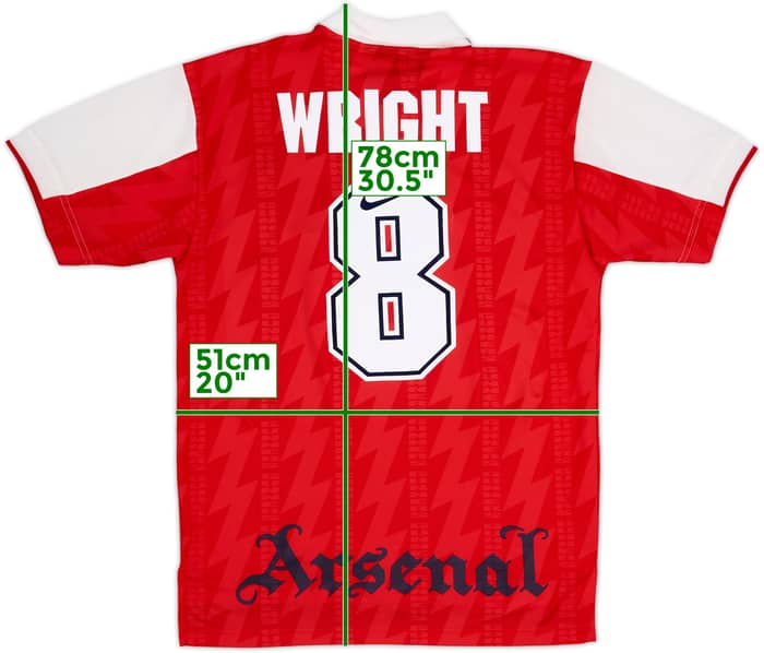 1994-96 Arsenal Home Shirt Wright #8 - 9/10 - (M)