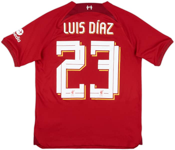 2022-23 Liverpool Home Shirt Luis Diaz #23 - 8/10 - (XL.Boys)