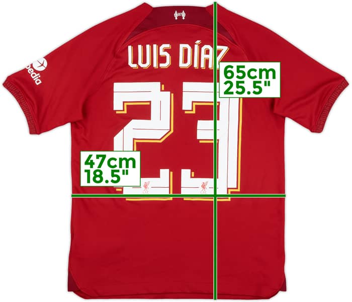 2022-23 Liverpool Home Shirt Luis Diaz #23 - 8/10 - (XL.Boys)
