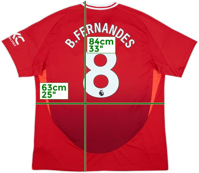 2024-25 Manchester United Home Shirt B.Fernandes #8 - 10/10 - (XXL)