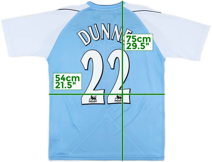 2006-07 Manchester City Home Shirt Dunne #22 - 8/10 - (L)