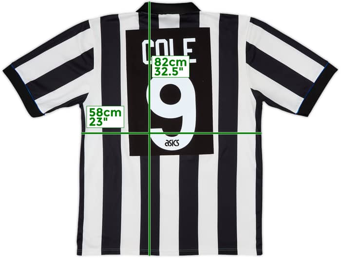 1993-95 Newcastle Home Shirt Cole #9 - 6/10 - (XL)