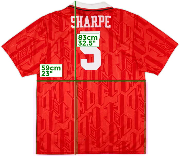 1992-94 Manchester United Home Shirt Sharpe #5 - 5/10 - (XL)