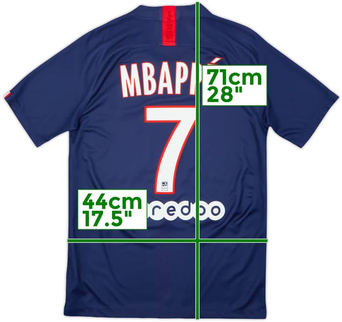 2019-20 Paris Saint-Germain Home Shirt Mbappe #7 - 8/10 - (S)