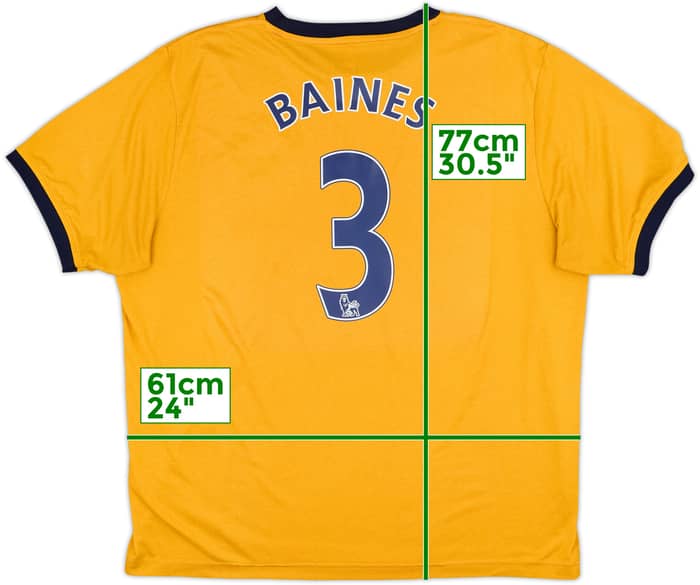 2011-12 Everton Away Shirt Baines #3 - 7/10 - (XL)
