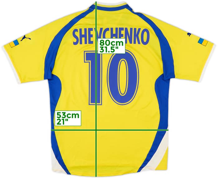 2000-02 Ukraine Home Shirt Schevchenko #10 - 6/10 - (L)