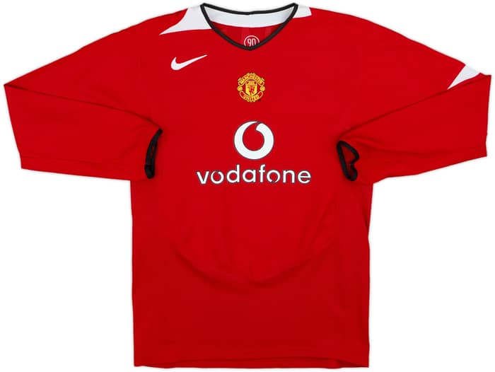 2004-06 Manchester United Home L/S Shirt Ronaldo #7 - 8/10 - (XL.Boys)