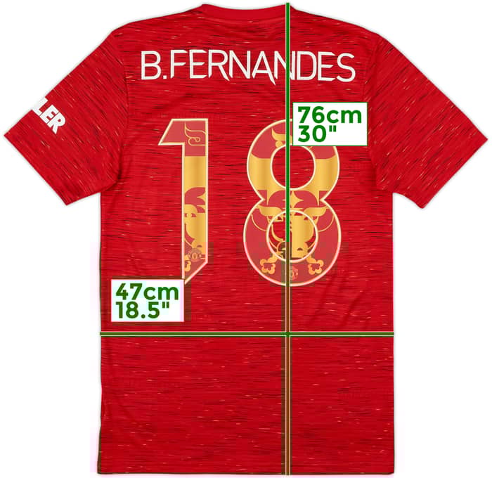 2020-21 Manchester United Home Shirt B.Fernandes #18 - 9/10 - (S)