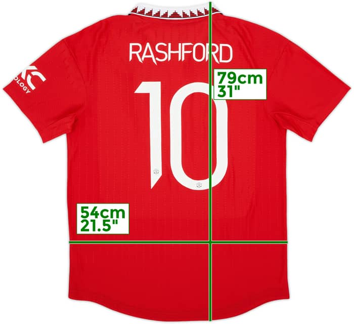2022-23 Manchester United Authentic Home Shirt Rashford #10 - 8/10 - (L)