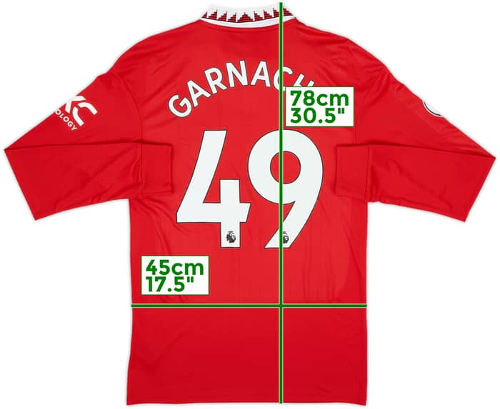 2022-23 Manchester United Home L/S Shirt Garnacho #49 (S)