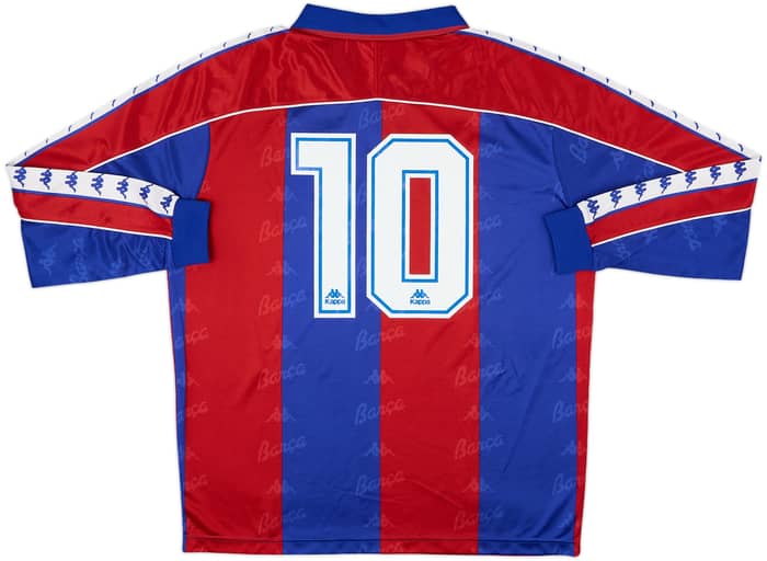 1992-95 Barcelona Home L/S Shirt #10 - 9/10 - (XL)
