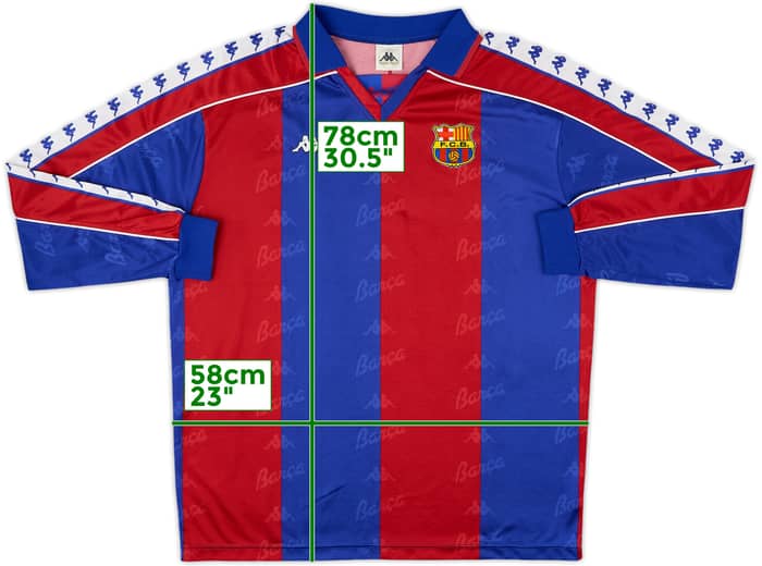 1992-95 Barcelona Home L/S Shirt #10 - 9/10 - (XL)