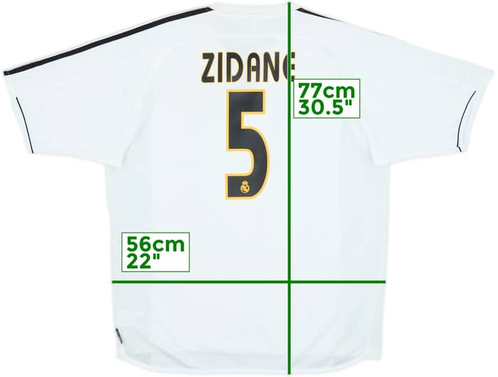 2003-04 Real Madrid Home Shirt Zidane #5 - 8/10 - (L)