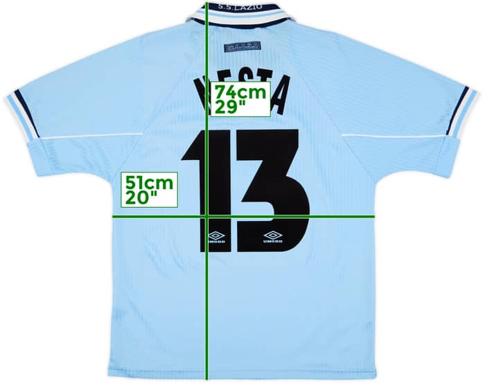 1997-98 Lazio Home Shirt Nesta #13 - 8/10 - (M)