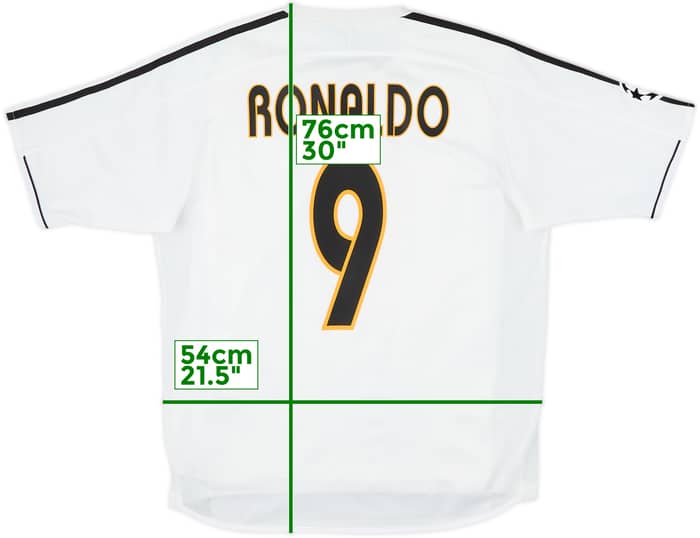 2003-04 Real Madrid Player Issue Home Shirt Ronaldo #9 - 7/10 - (M)