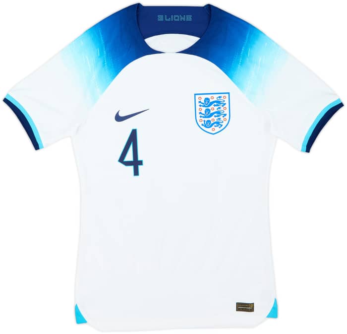 2022-23 England Authentic Home Shirt Rice #4 - 10/10 - (S)
