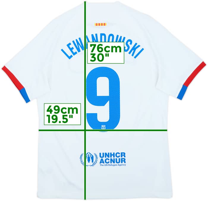 2023-24 Barcelona Away Shirt Lewandowski #9 - 9/10 - (M)