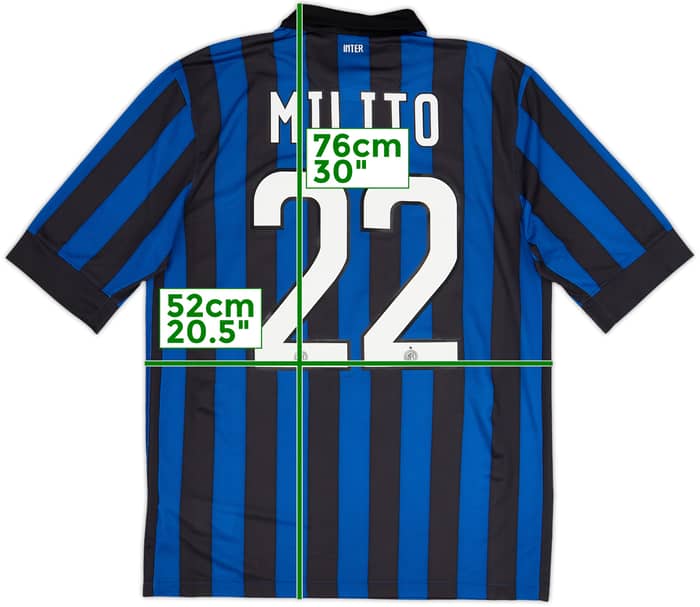 2011-12 Camiseta Local Inter de Milán Milito #22 - 8/10 - (M)