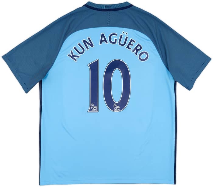 2016-17 Manchester City Home Shirt Kun Aguero #10 - 8/10 - (XL)