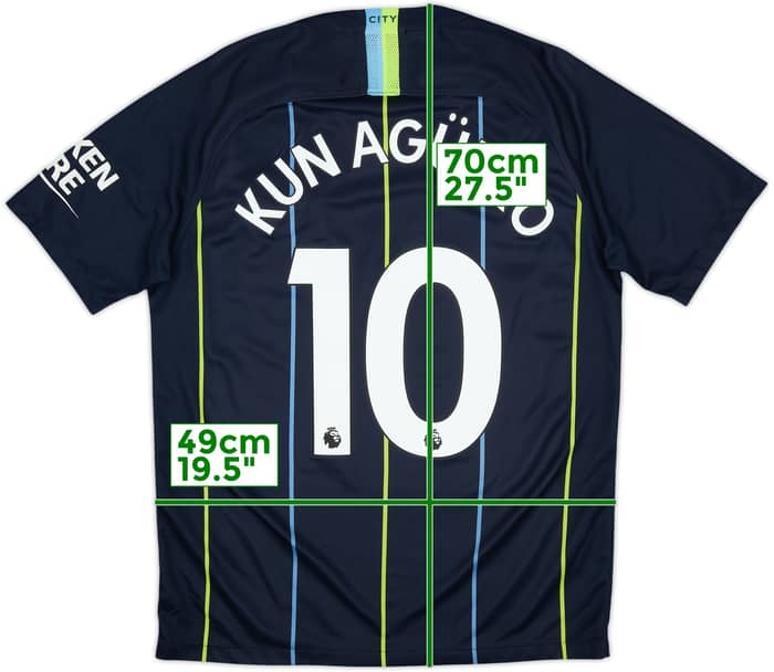 2018-19 Manchester City Camiseta Visitante Kun Aguero #10 - 8/10 - (M)