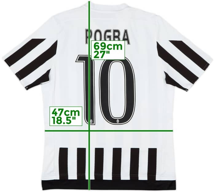 2015-16 Juventus Home Shirt Pogba #10 - 7/10 - (XL.Boys)