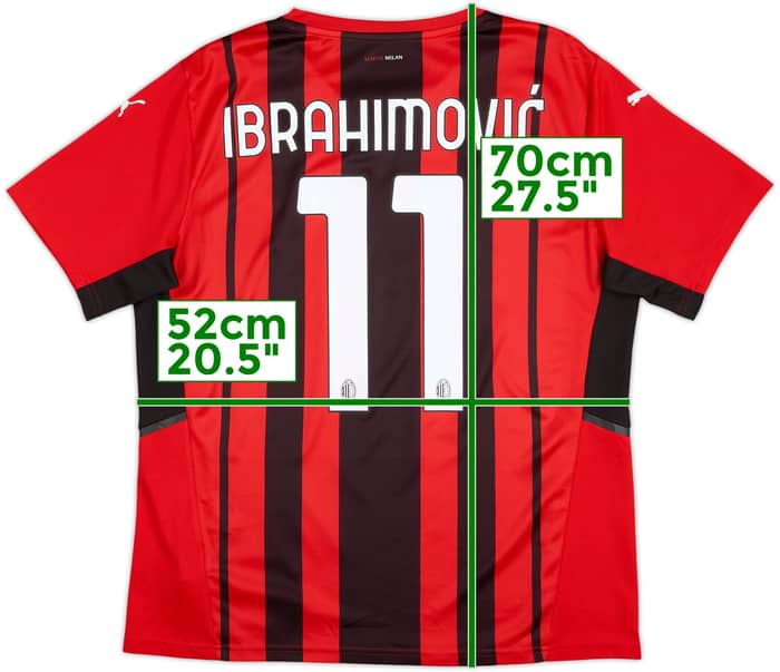 2021-22 AC Milan Home Shirt Ibrahimovic #11 - 8/10 - (L)