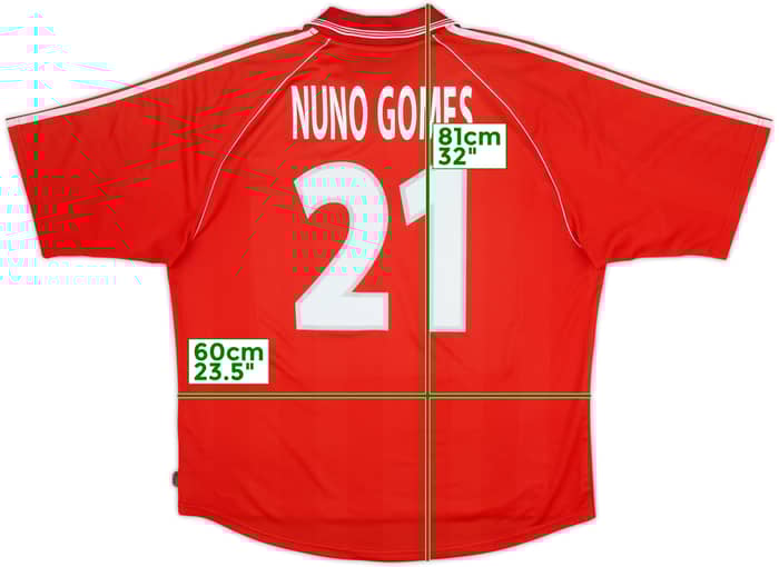 1999-00 Benfica Home Shirt Nuno Gomes #21 - 5/10 - (L)