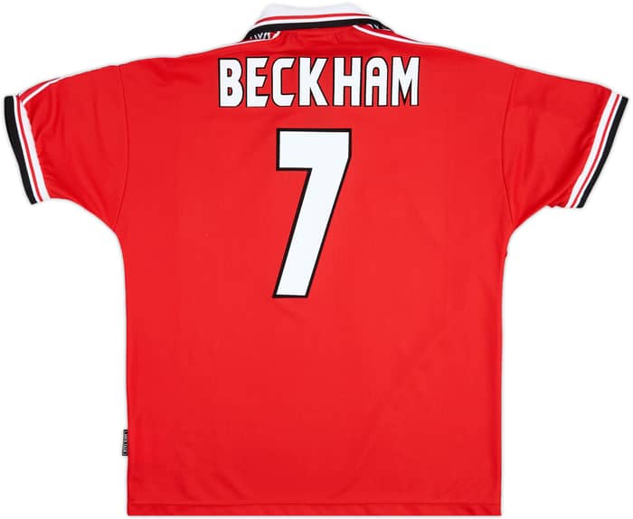 1998-00 Manchester United Home Shirt Beckham #7 - 8/10 - (L)
