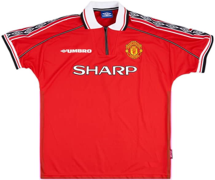 1998-00 Manchester United Home Shirt Beckham #7 - 8/10 - (L)
