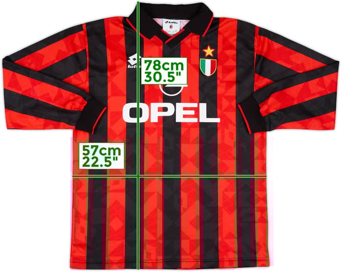 1994-95 AC Milan Match Issue Home L/S Shirt #2